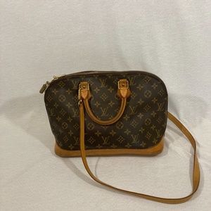 Louis Vuitton Alma Lv Monogram Brown Leather